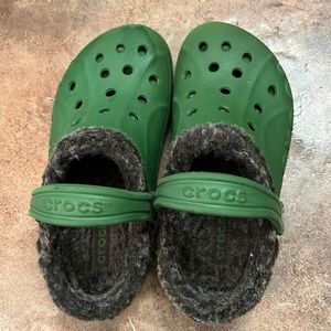 Fuzzy lined Crocs. Size 12-13 kids